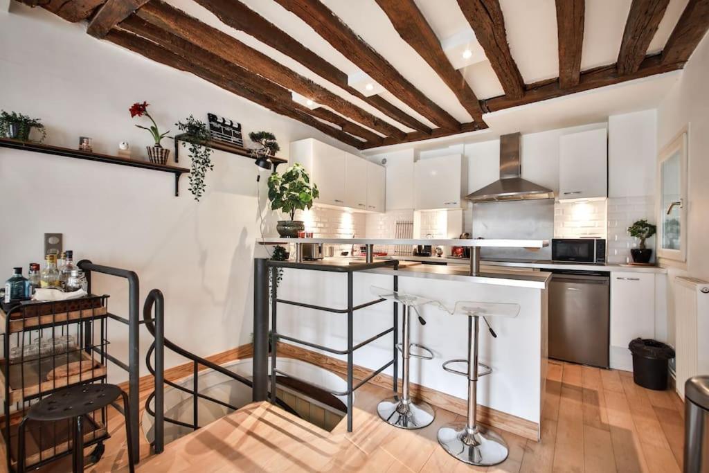 Typical Parisian Duplex#4Pers#Le Marais Daire Dış mekan fotoğraf